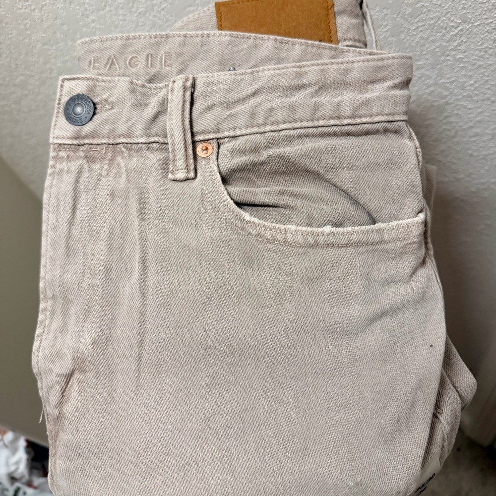 American Eagle Outfitters Straight Jeans - Light Beige Brand New
